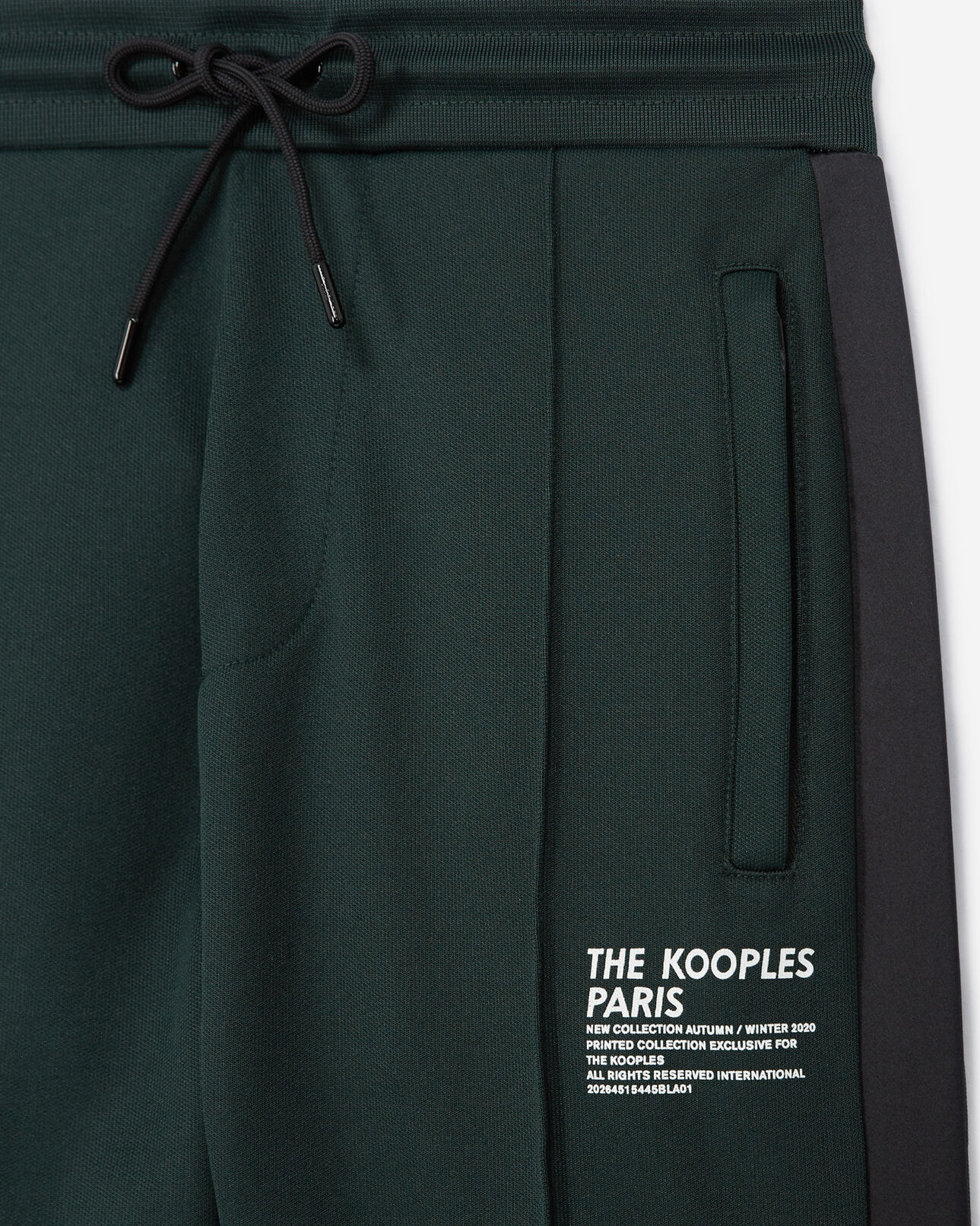 The Kooples HOMME BOTTLE GREEN jogging vert bouteille bande satin grise