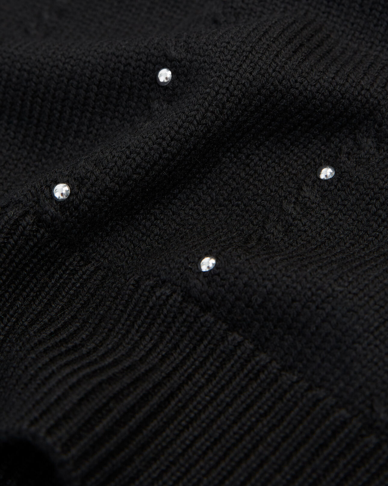 The Kooples WOMEN BLACK black sweater with gathering - stud detail