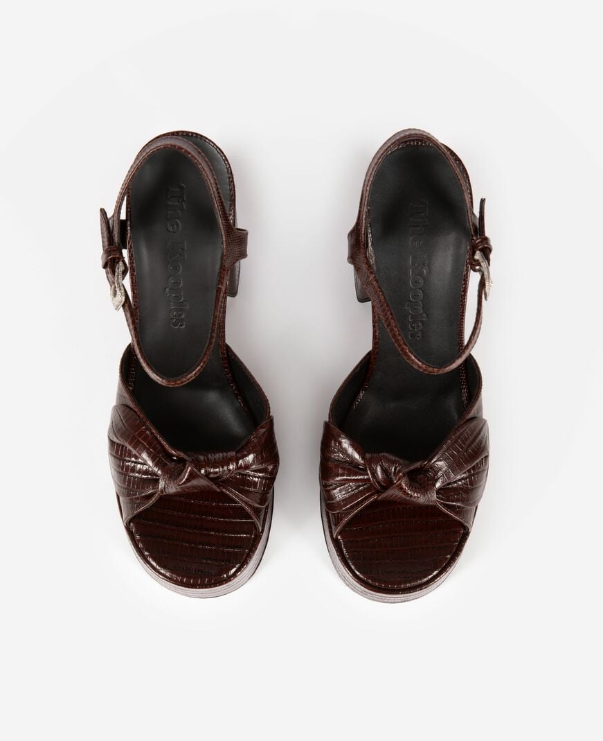 The Kooples FEMME BROWN sandales à talons en cuir marron