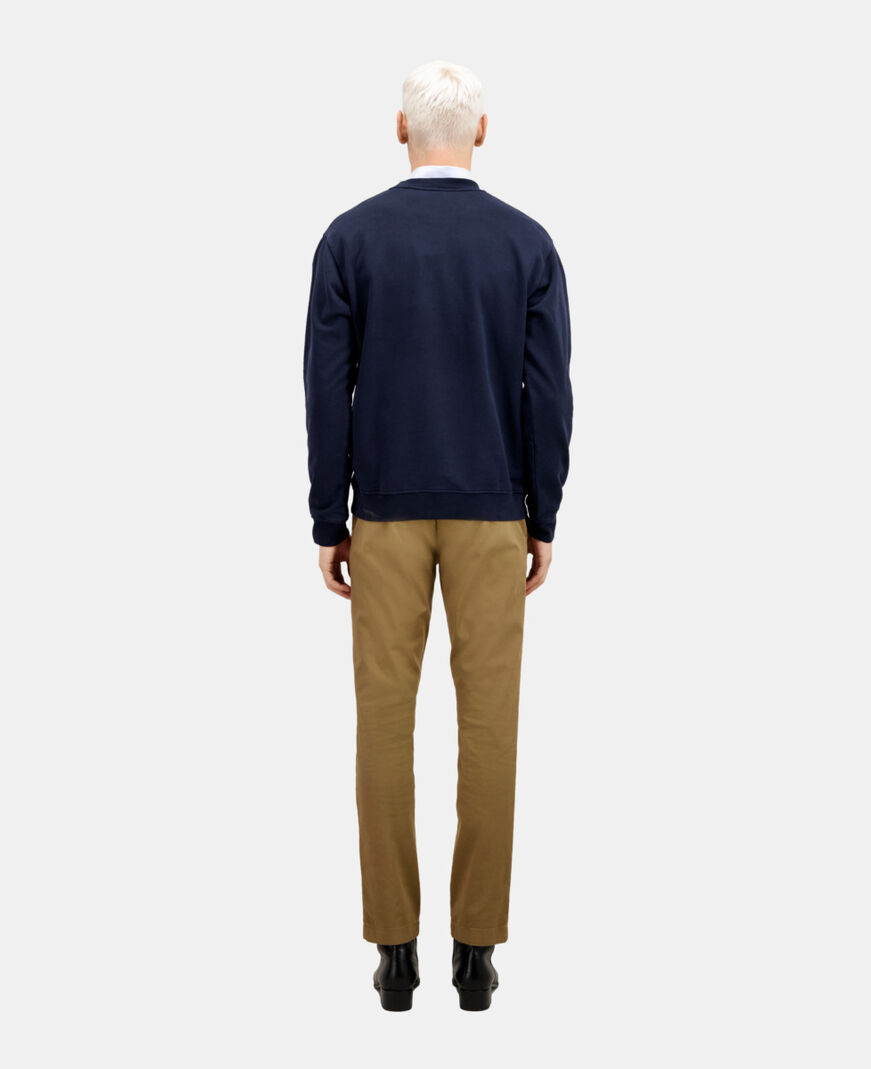 The Kooples HOMME WASHED NAVY sweatshirt avec sérigraphie bleu marine