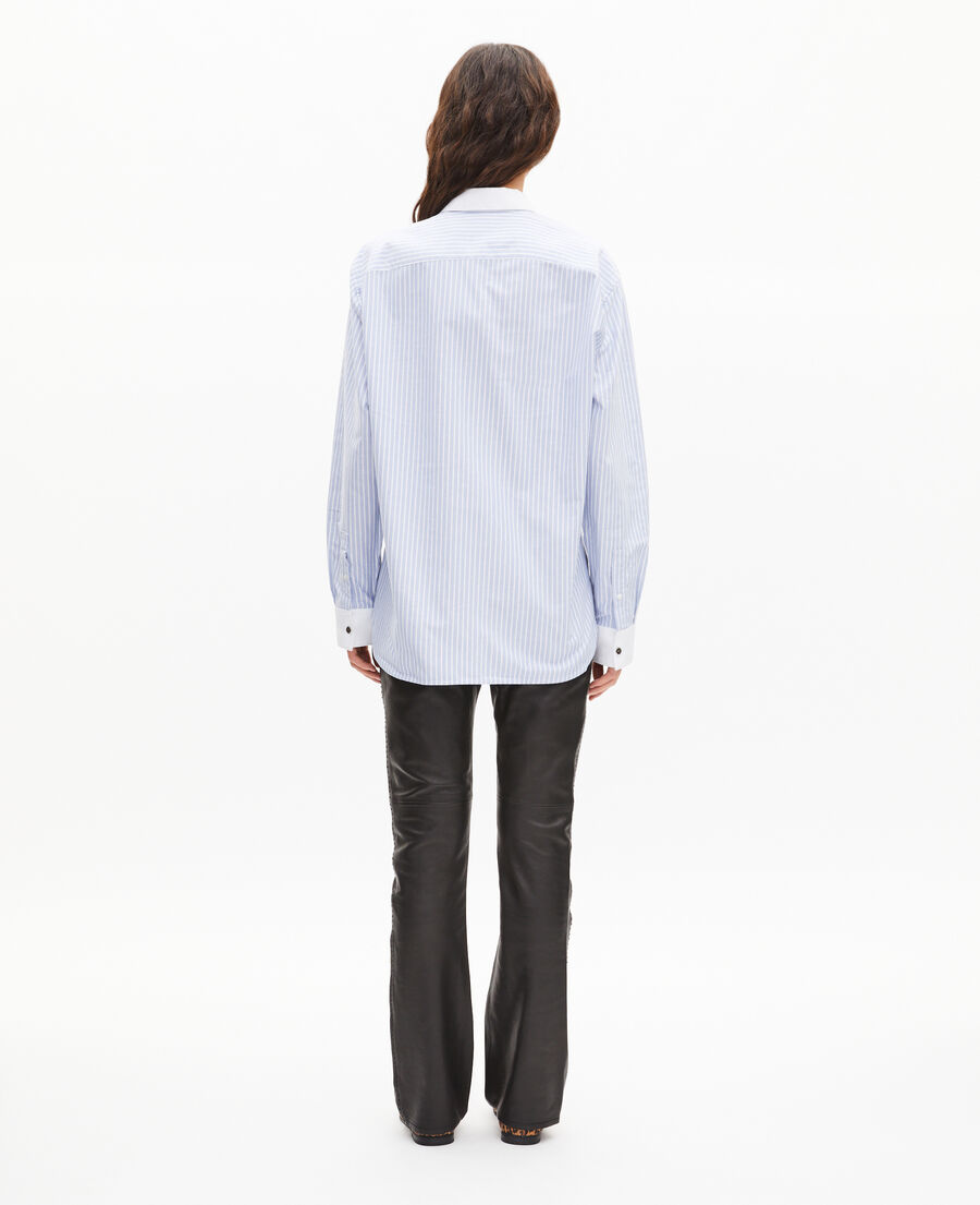 The Kooples DAMEN BLUE blau gestreiftes baumwollhemd