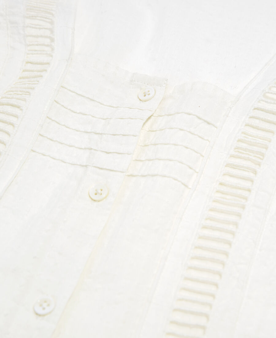 The Kooples FEMME OFF WHITE top manches longues écru coton brodé