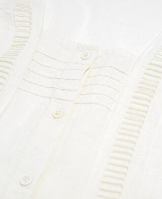 The Kooples FEMME OFF WHITE top manches longues écru coton brodé