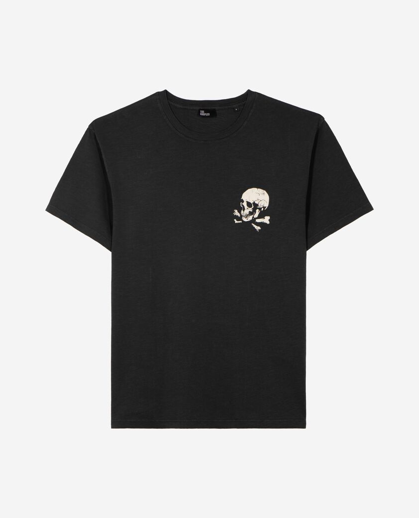The Kooples HERREN BLACK WASHED t-shirt mit siebdruck skull schwarz