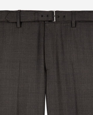 The Kooples MEN DARK GREY prince of wales grey wool suit pants