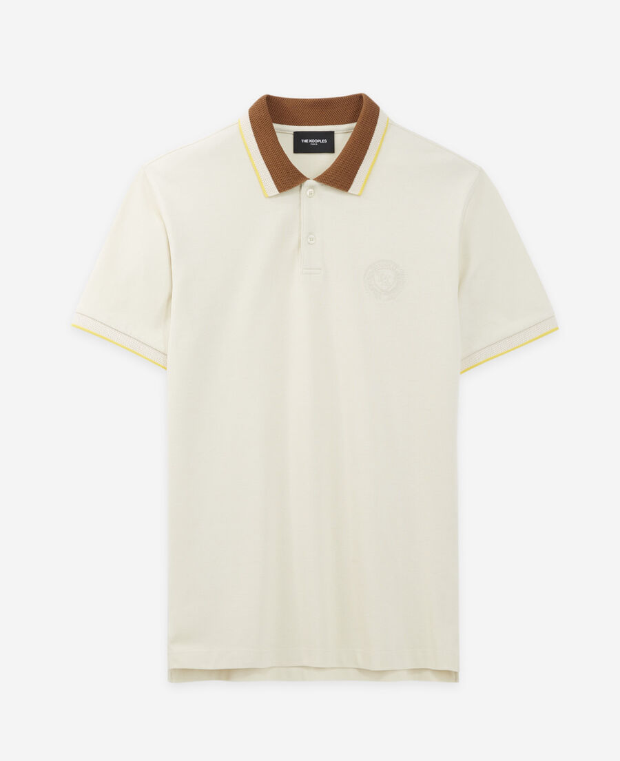 camisa polo blanco crudo manga corta punto