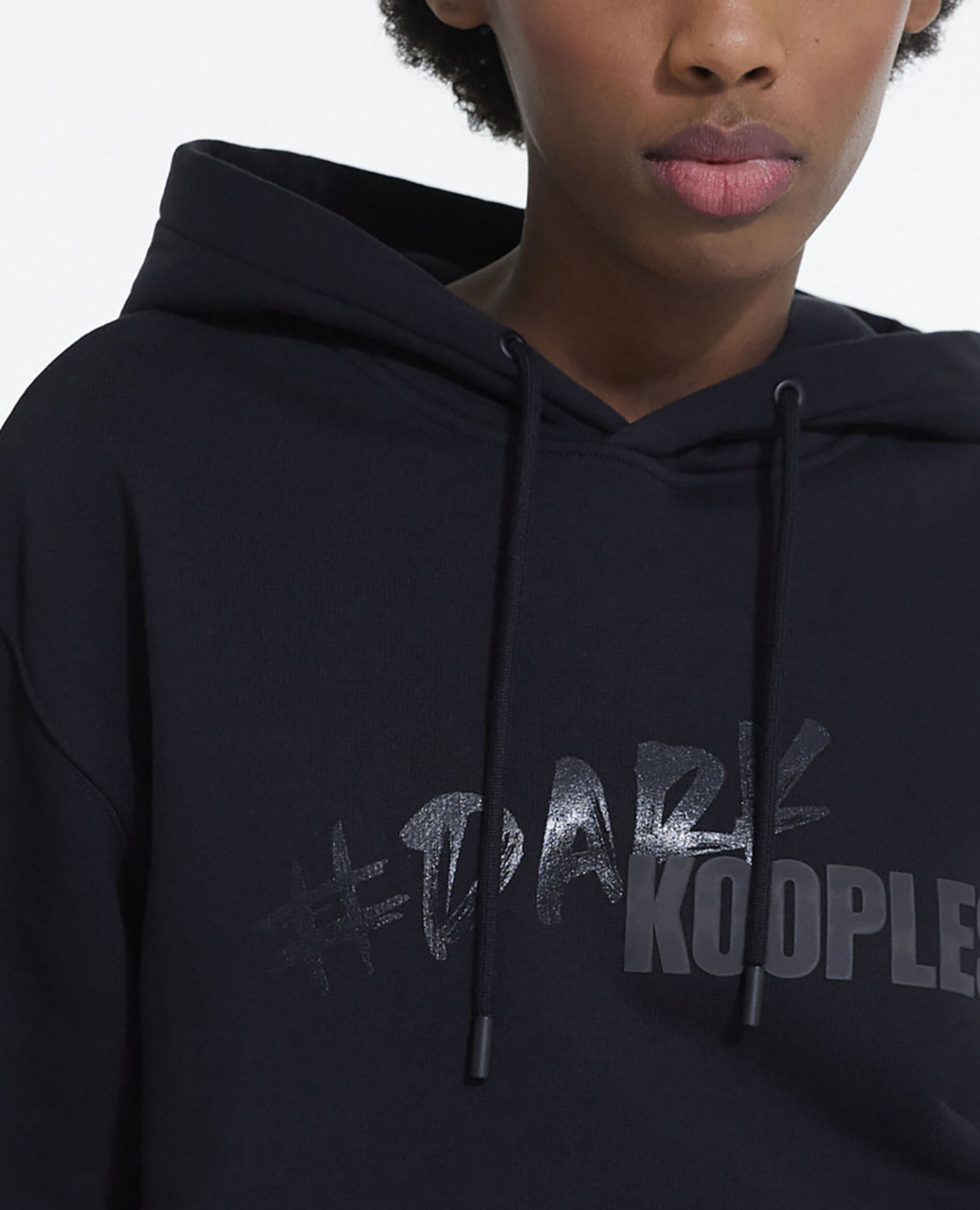 Schwarzes Sweatshirt mit The Kooples Logo, BLACK, hi-res image number null