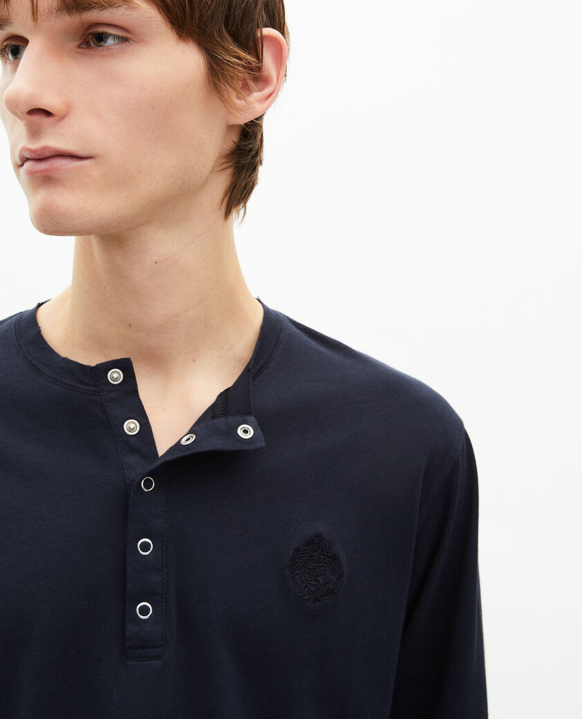 The Kooples MEN DARK NAVY long-sleeved navy t-shirt