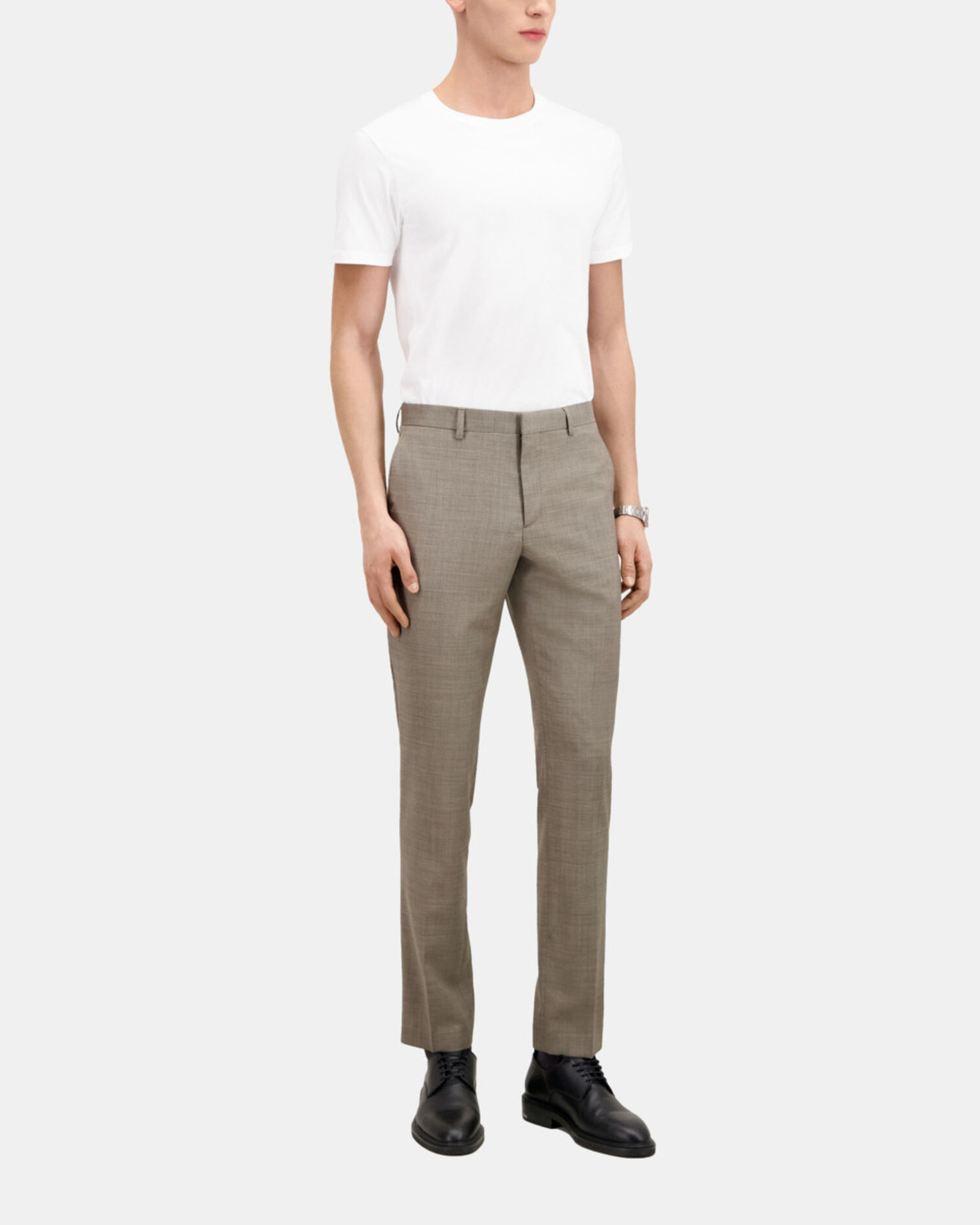 Beige wool suit trousers, BEIGE, hi-res image number null