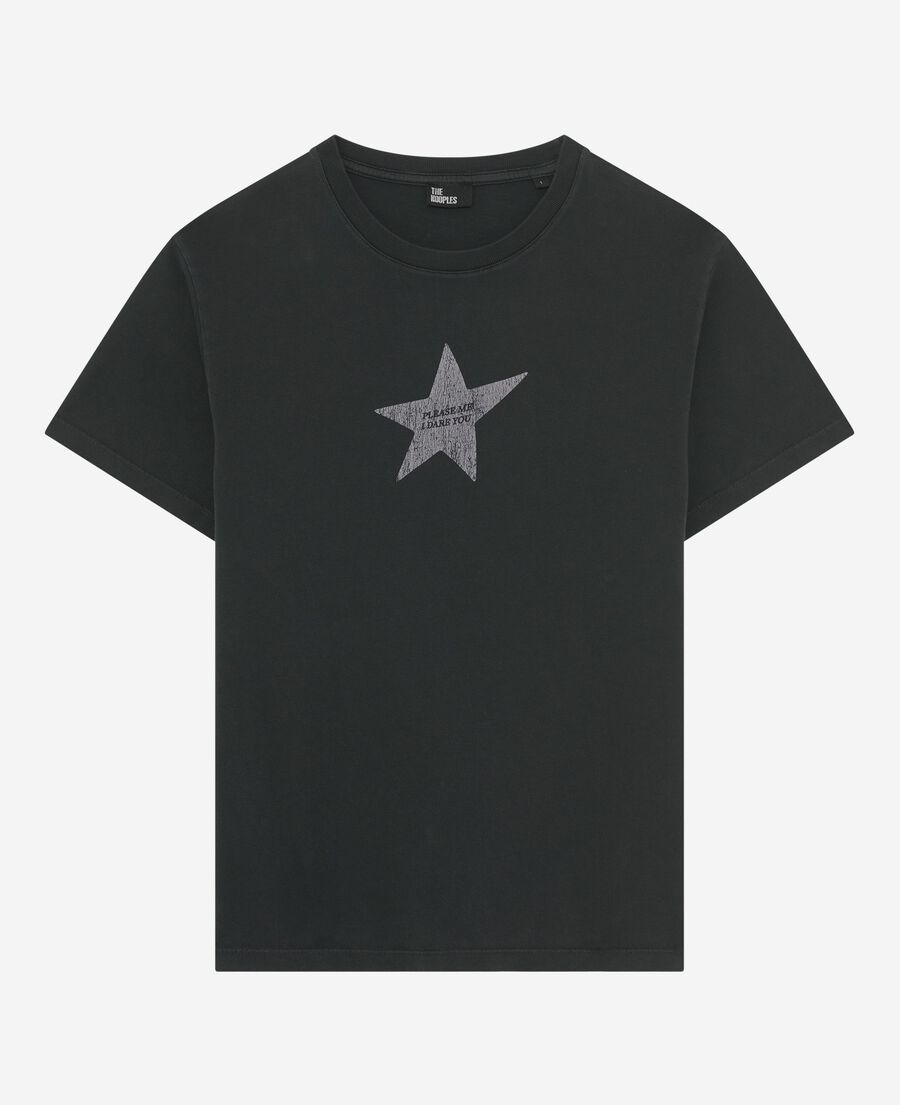 The Kooples F BLACK WASHED t-shirt with black screen print