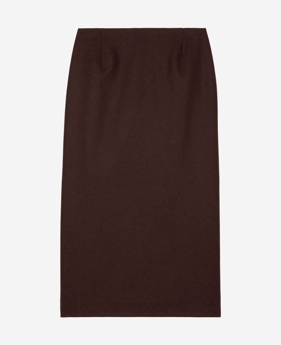 The Kooples F BROWN long brown pencil skirt