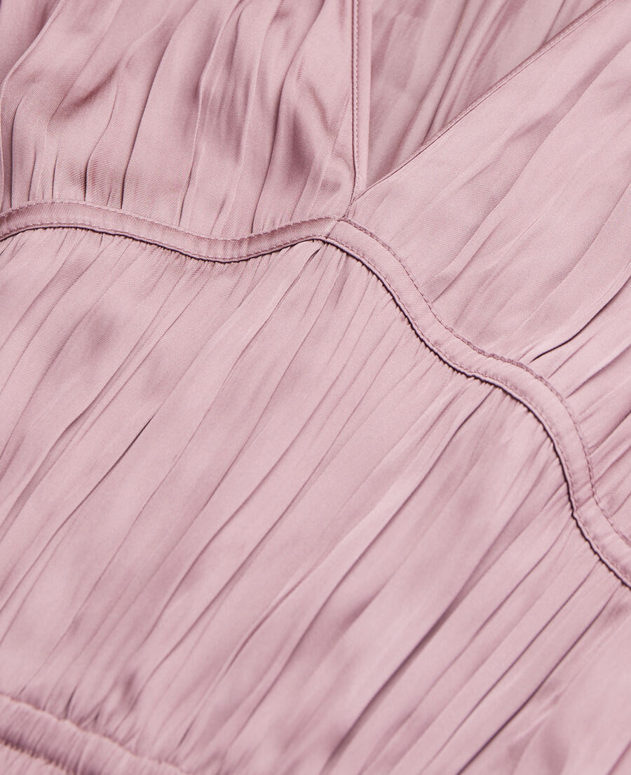 The Kooples WOMEN DARK PURPLE long mauve dress with pleating