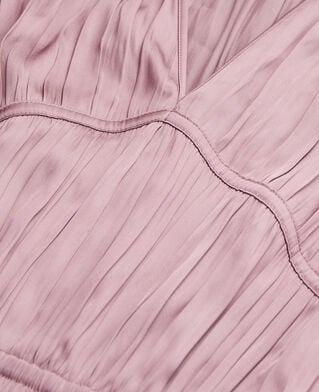 The Kooples WOMEN DARK PURPLE long mauve dress with pleating