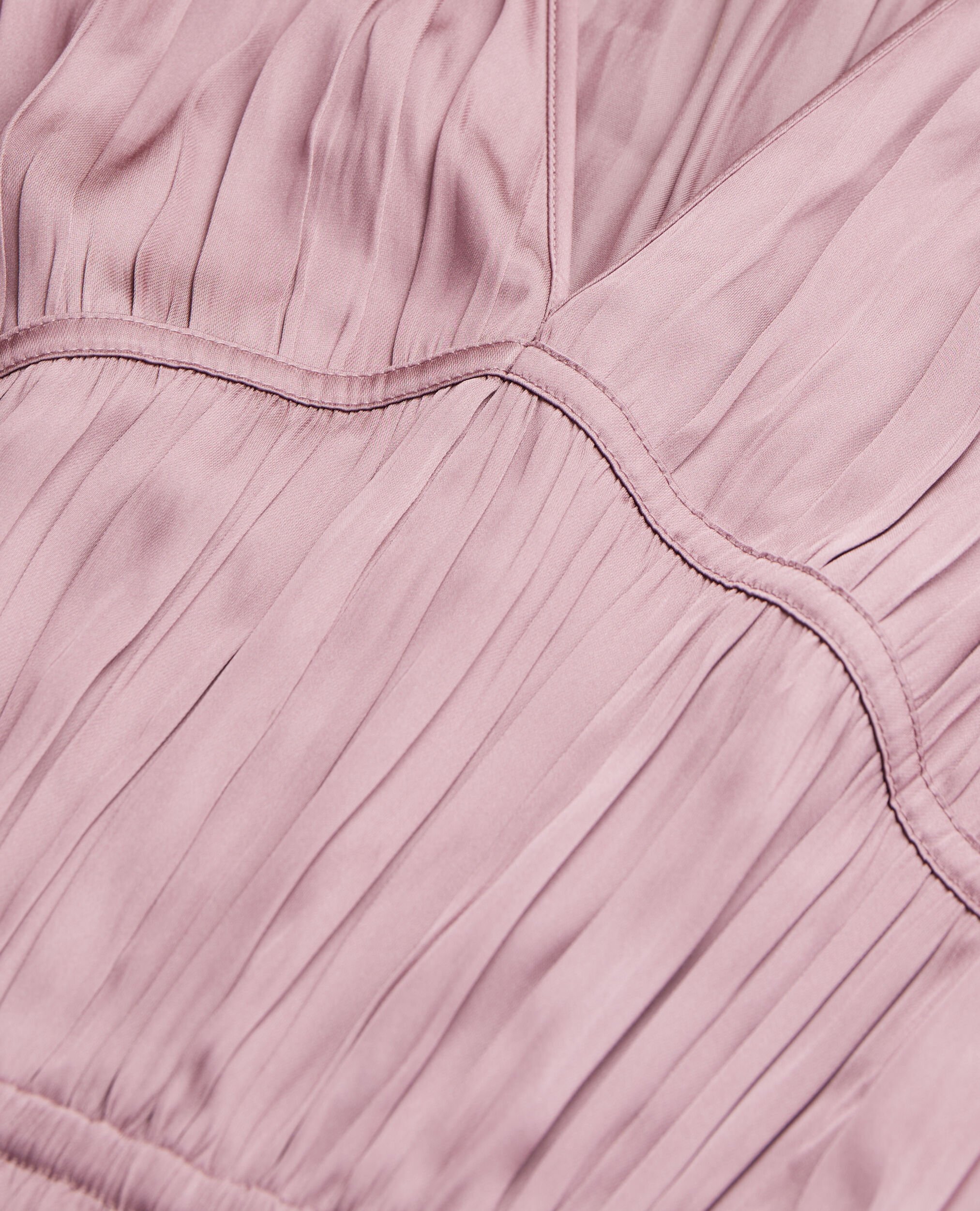 Long mauve dress with pleating, DARK PURPLE, hi-res image number null