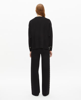 The Kooples WOMEN BLACK black sweatshirt with studs