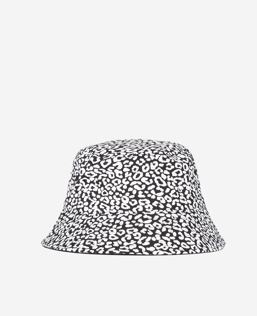 The Kooples M BLACK WHITE black leopard print bucket hat