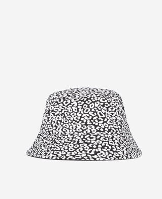 The Kooples M BLACK WHITE black leopard print bucket hat