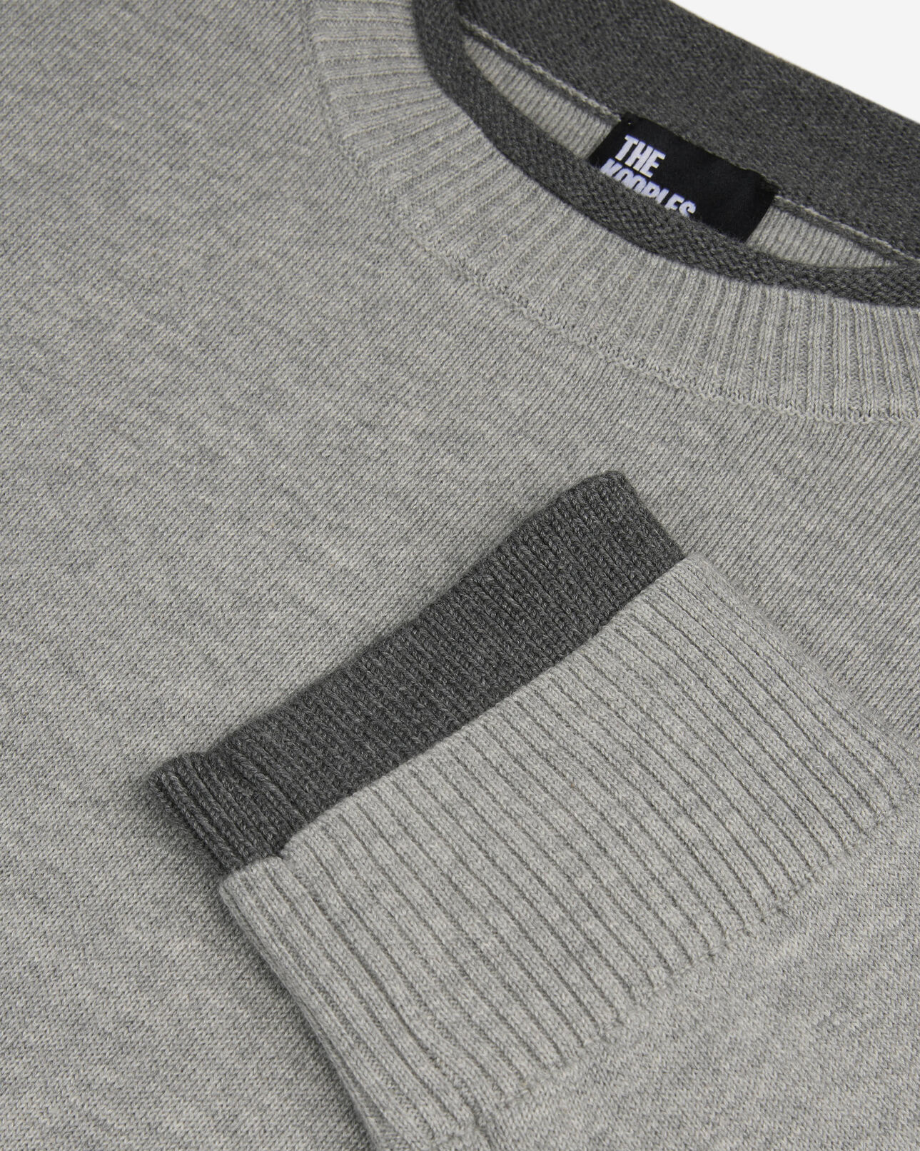 The Kooples HOMME MIDDLE GREY / ANTHRACITE pull en coton gris