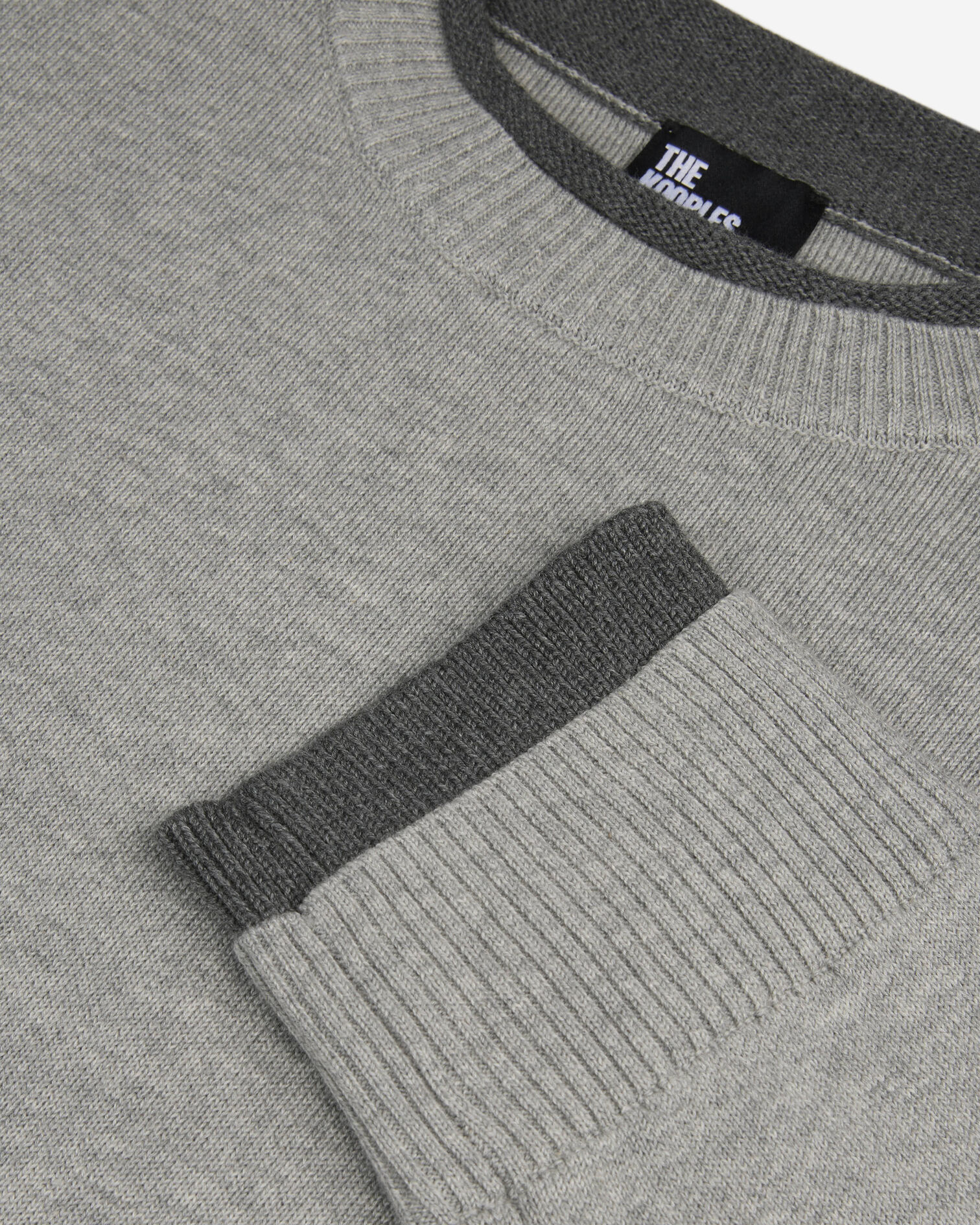 Pull en coton gris, MIDDLE GREY / ANTHRACITE, hi-res image number null