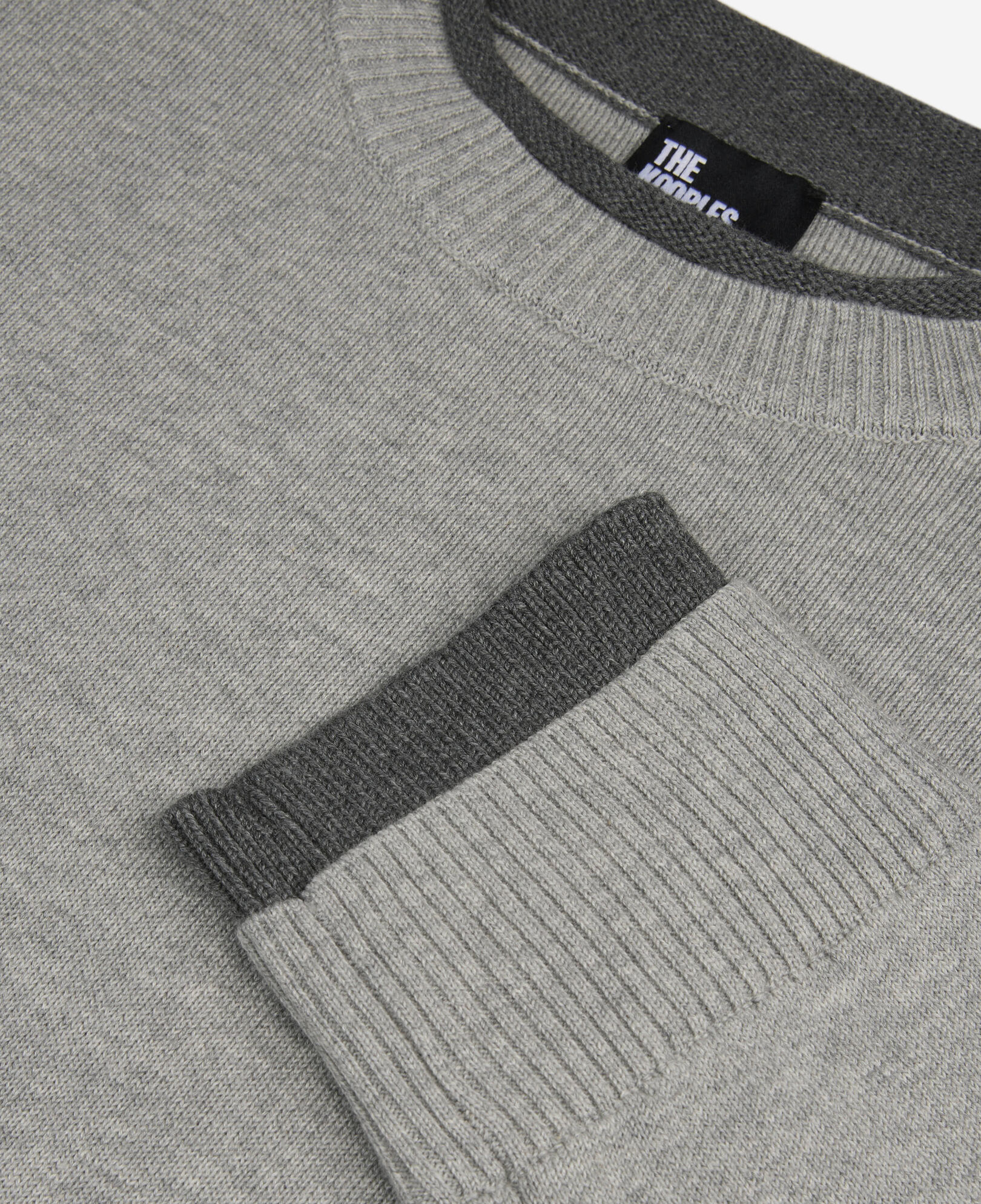 The Kooples MEN MIDDLE GREY / ANTHRACITE gray cotton sweater