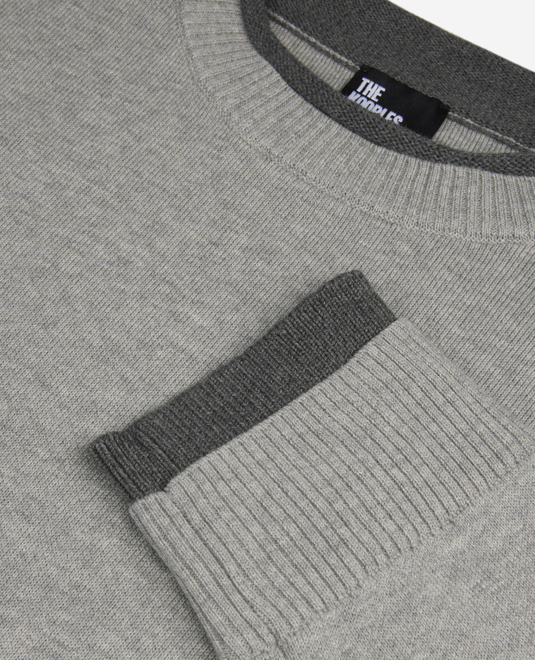 Gray cotton sweater, MIDDLE GREY / ANTHRACITE, hi-res image number null