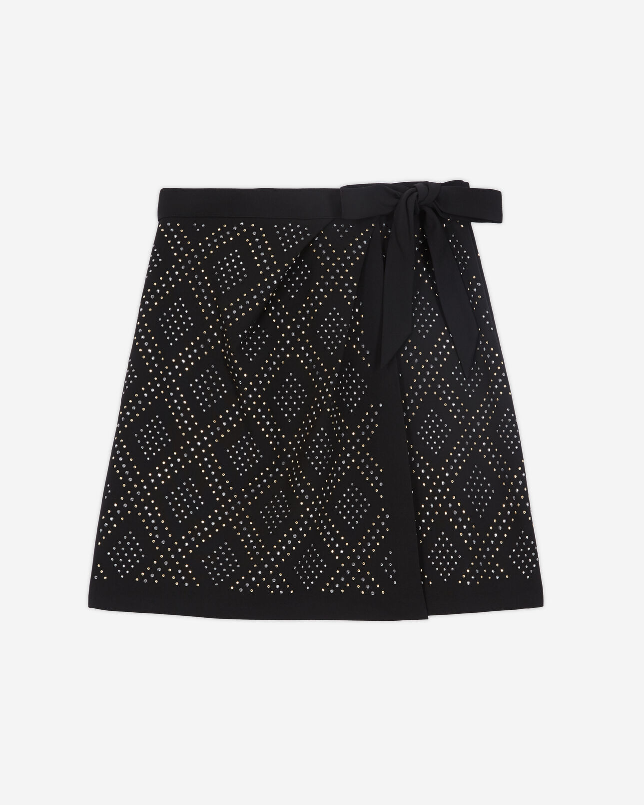 The Kooples WOMEN BLACK short black wrap skirt