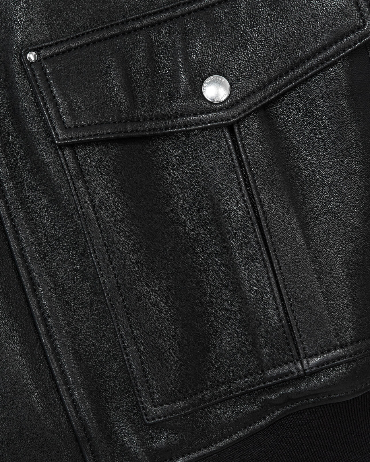 The Kooples HOMME BLACK blouson cuir aviateur à col