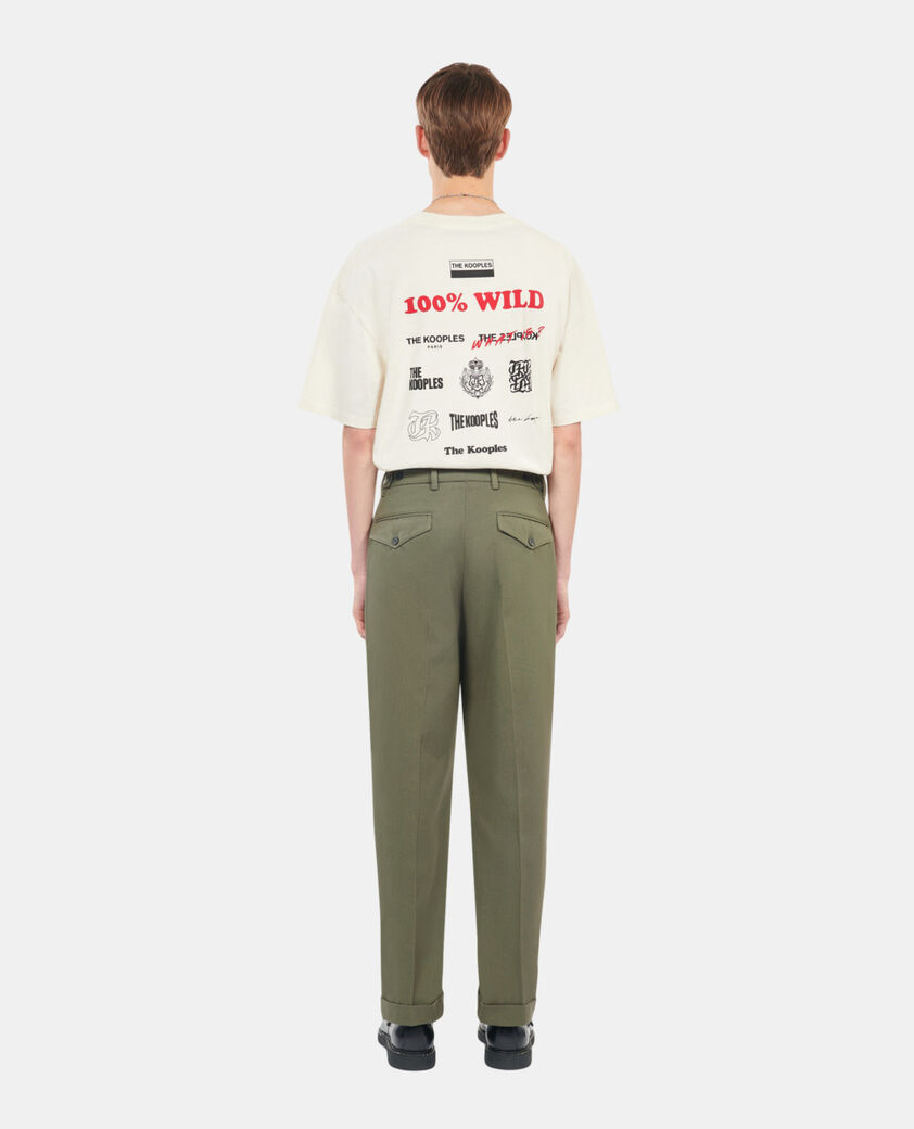 The Kooples MEN OLIVE NIGHT khaki cotton trousers