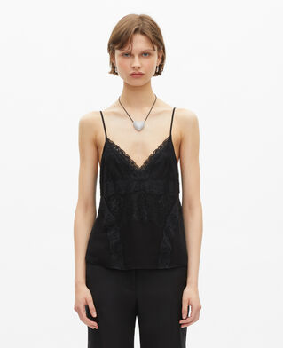 The Kooples FEMME BLACK caraco avec dentelle noir