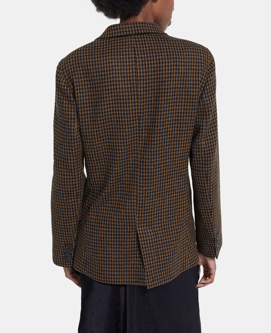wool jacket with houndstooth motif
