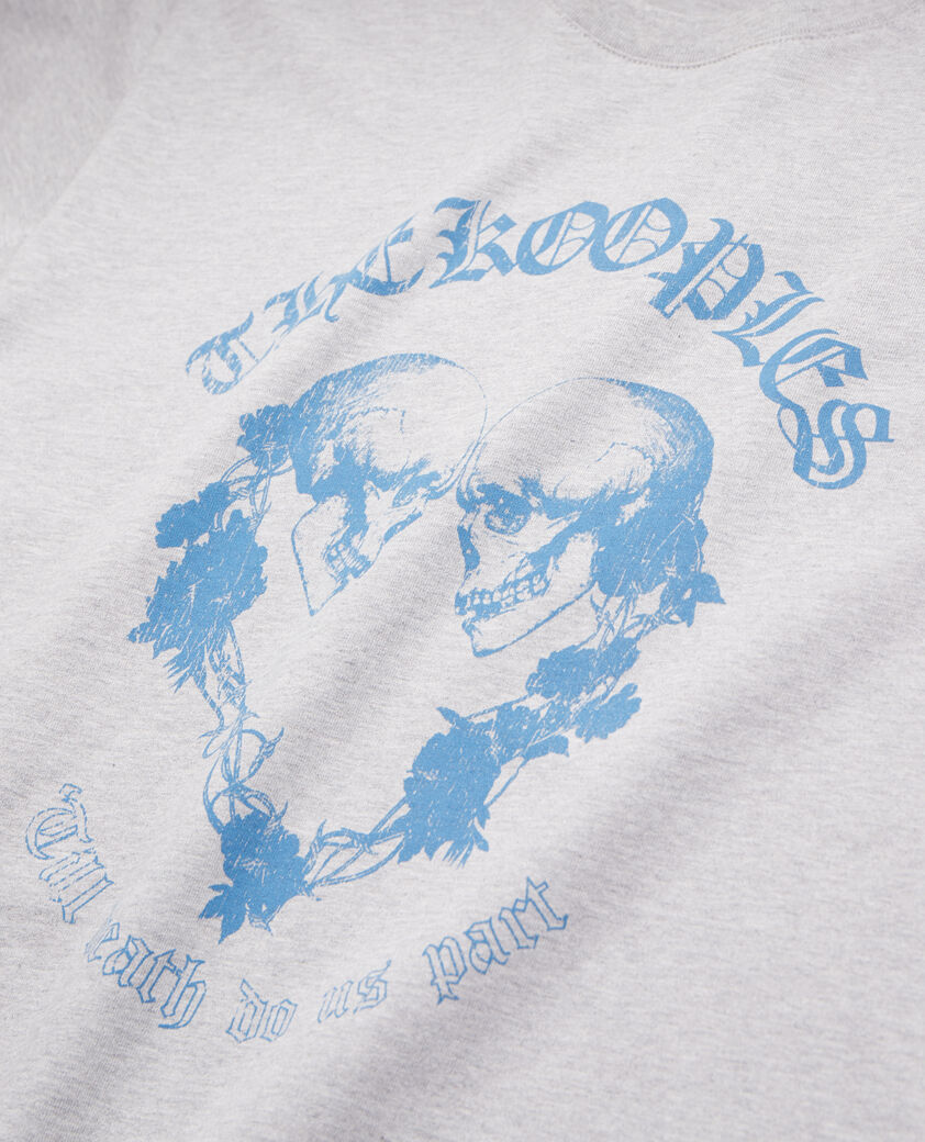 The Kooples HOMME GREY MELANGE t-shirt avec sérigraphie gris clair