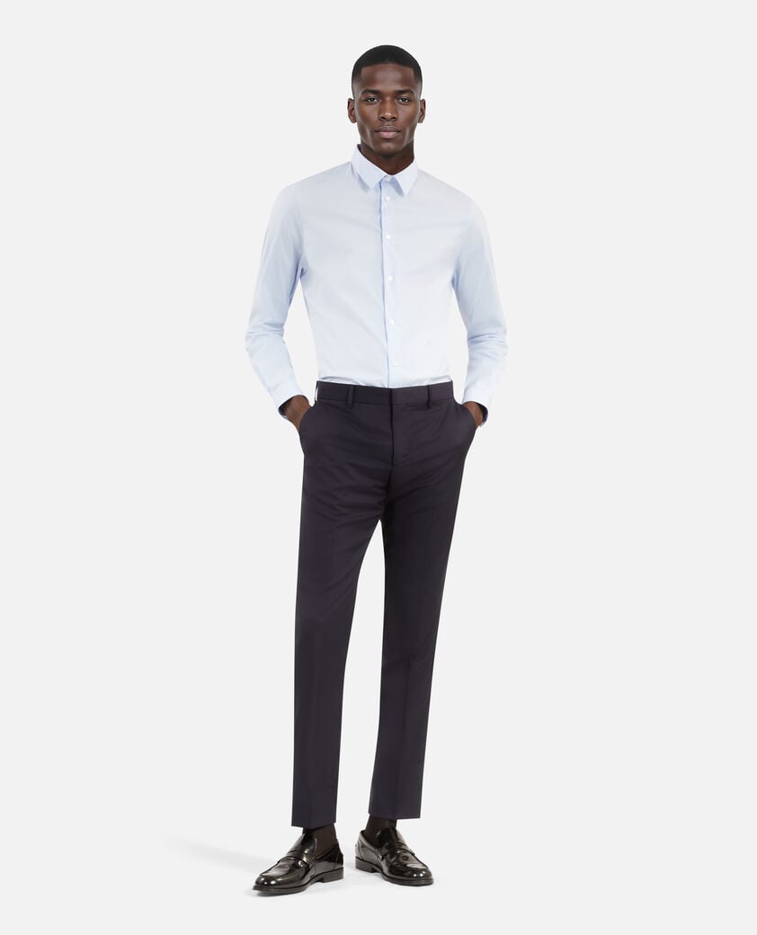 The Kooples HOMME BLUE chemise formelle en popeline bleue