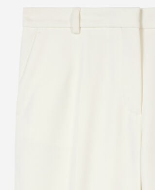 The Kooples DAMEN ECRU gerade geschnittene schneiderhose aus krepp in ecru