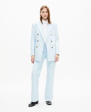 The Kooples WOMEN LIGHT BLUE blue cotton tailored jacket