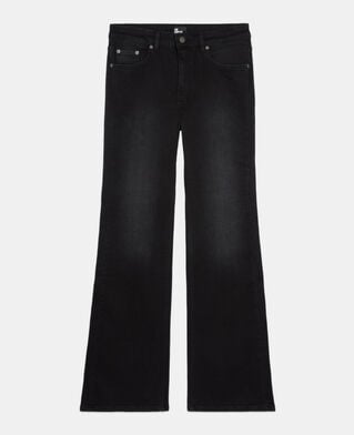The Kooples FEMME BLACK WASHED jean flare noir