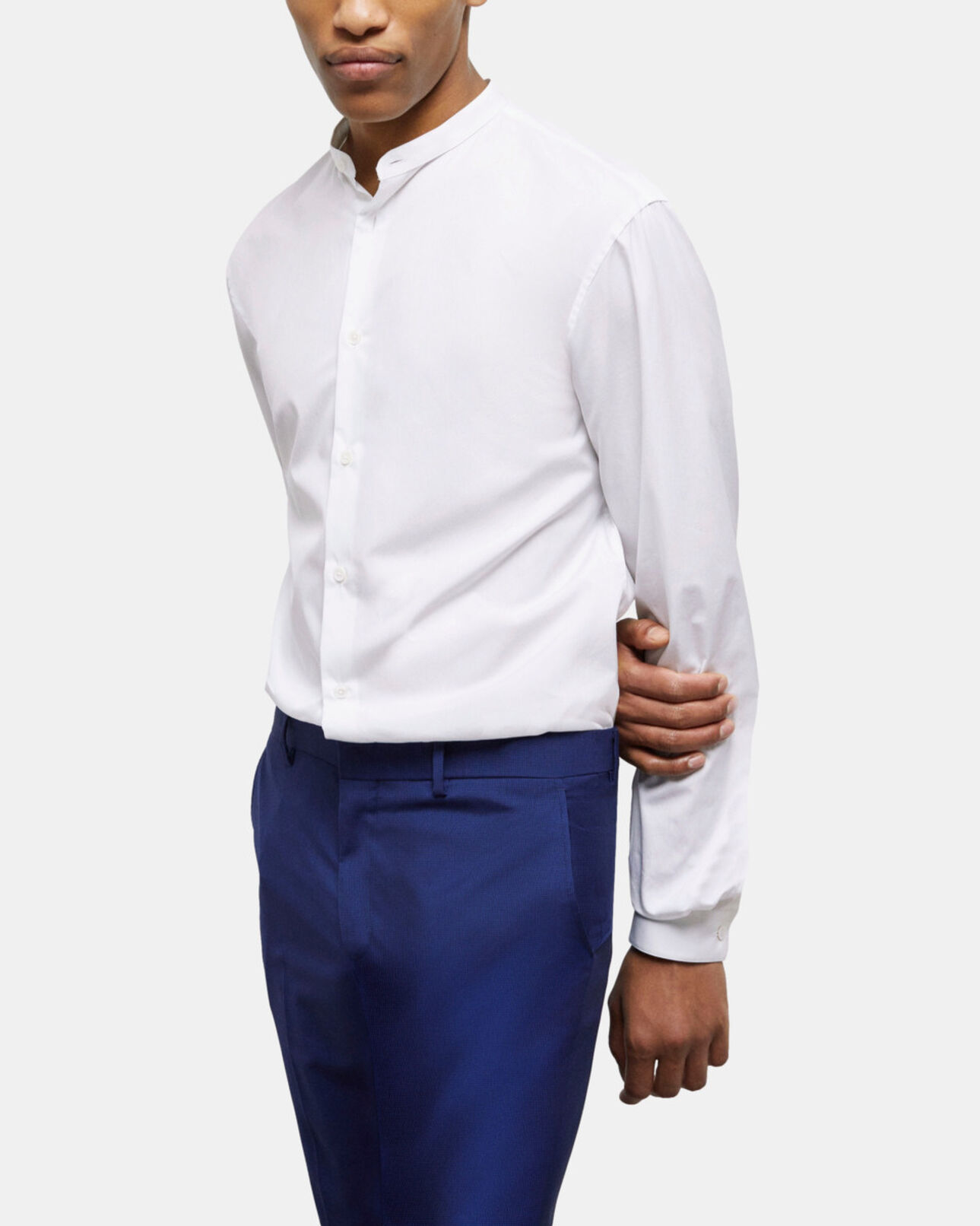 The Kooples HOMME WHITE chemise col officier blanche