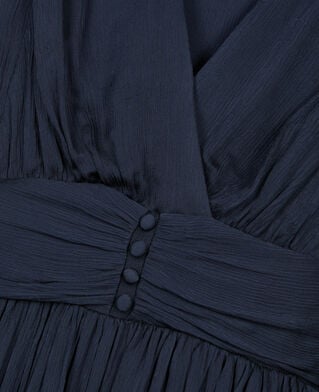 The Kooples WOMEN DARK NAVY navy blue crinckle short dress