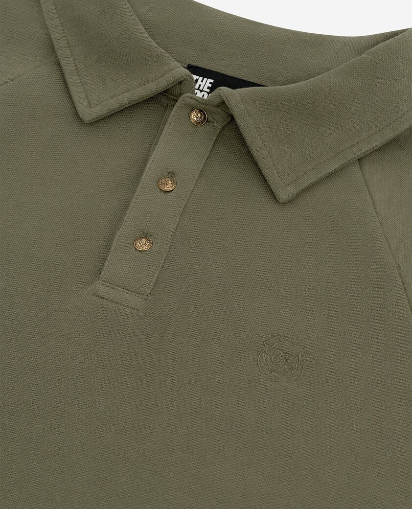 The Kooples HERREN KAKI sweatshirt mit polokragen in khaki