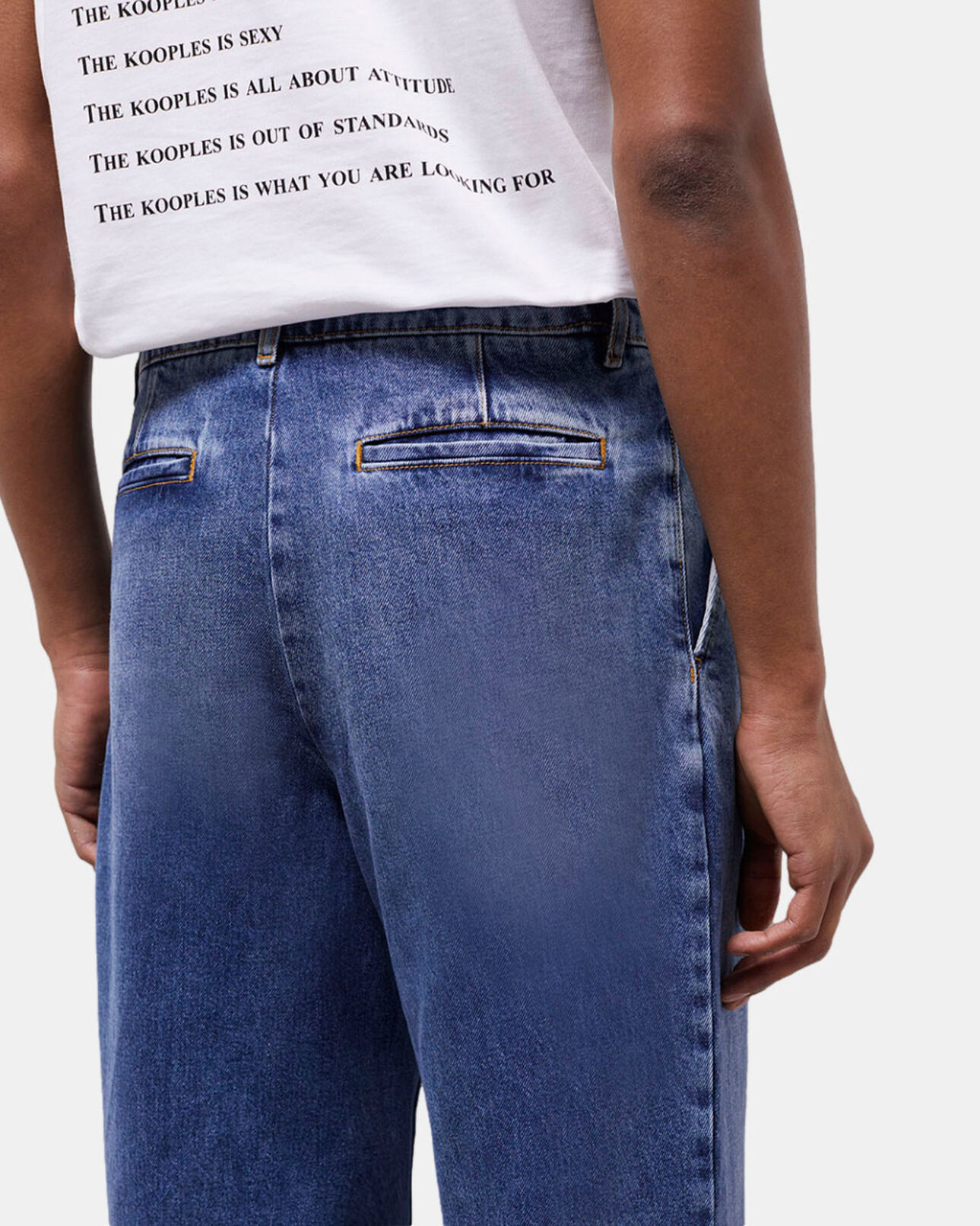 The Kooples HOMME BLUE DENIM jean large bleu