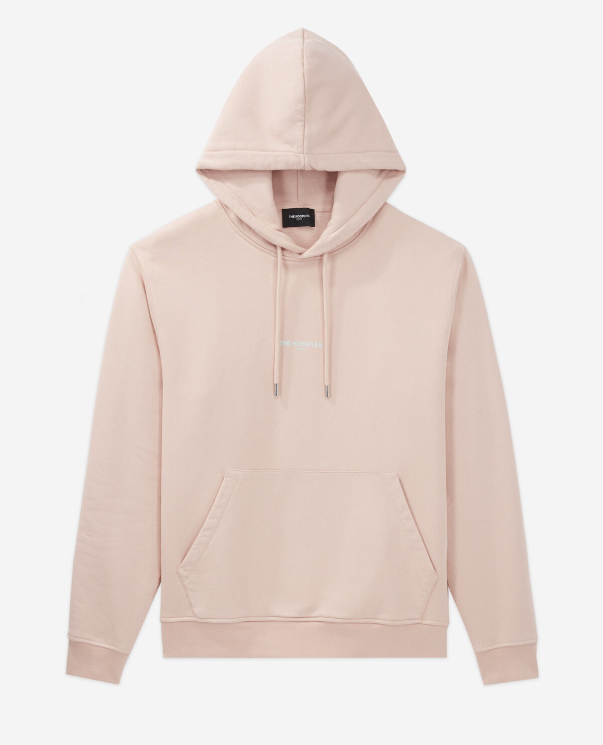Pink cotton hoodie with logo on the chest The Kooples US