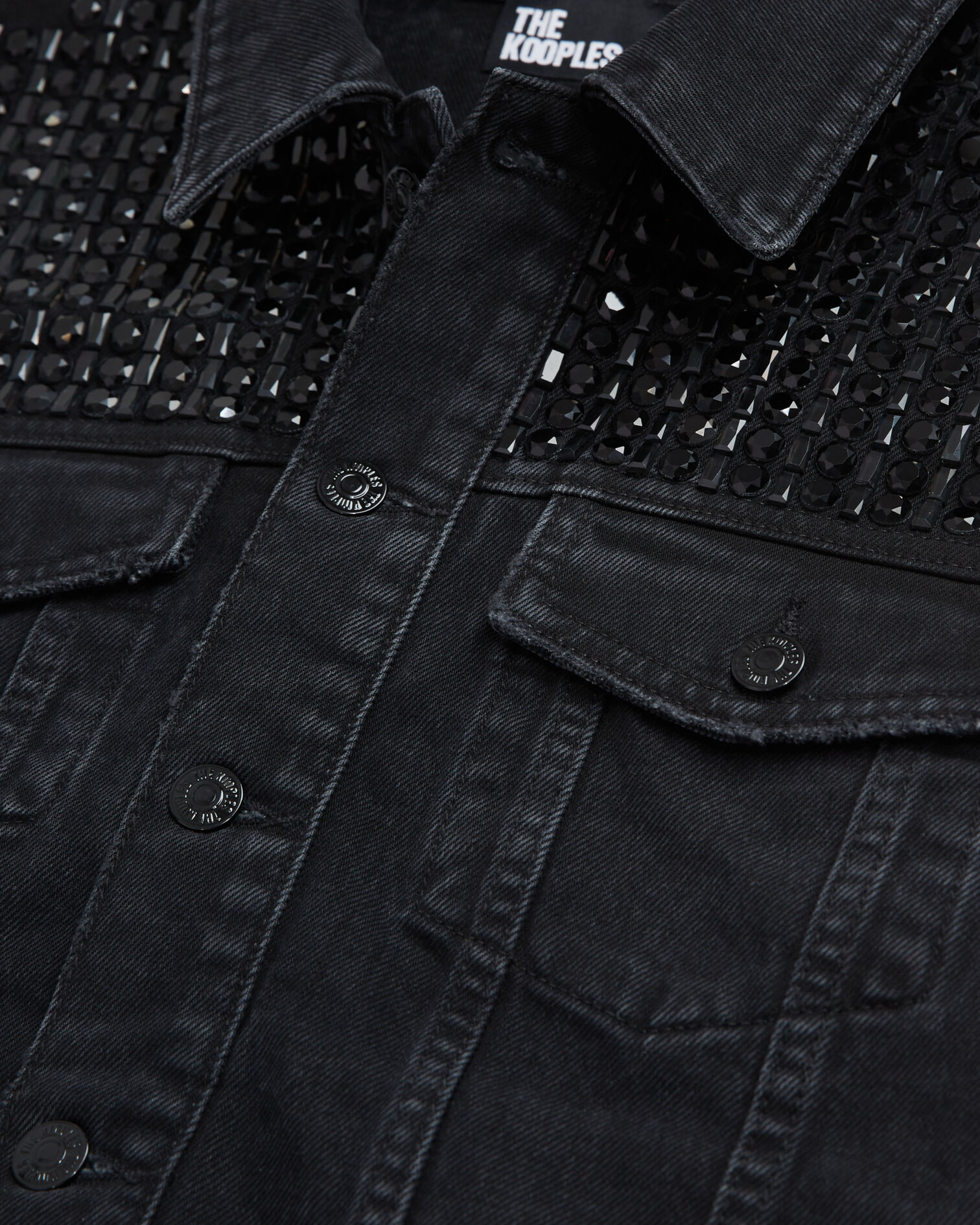 Blouson sans manches en denim noir, BLACK WASHED, hi-res image number null