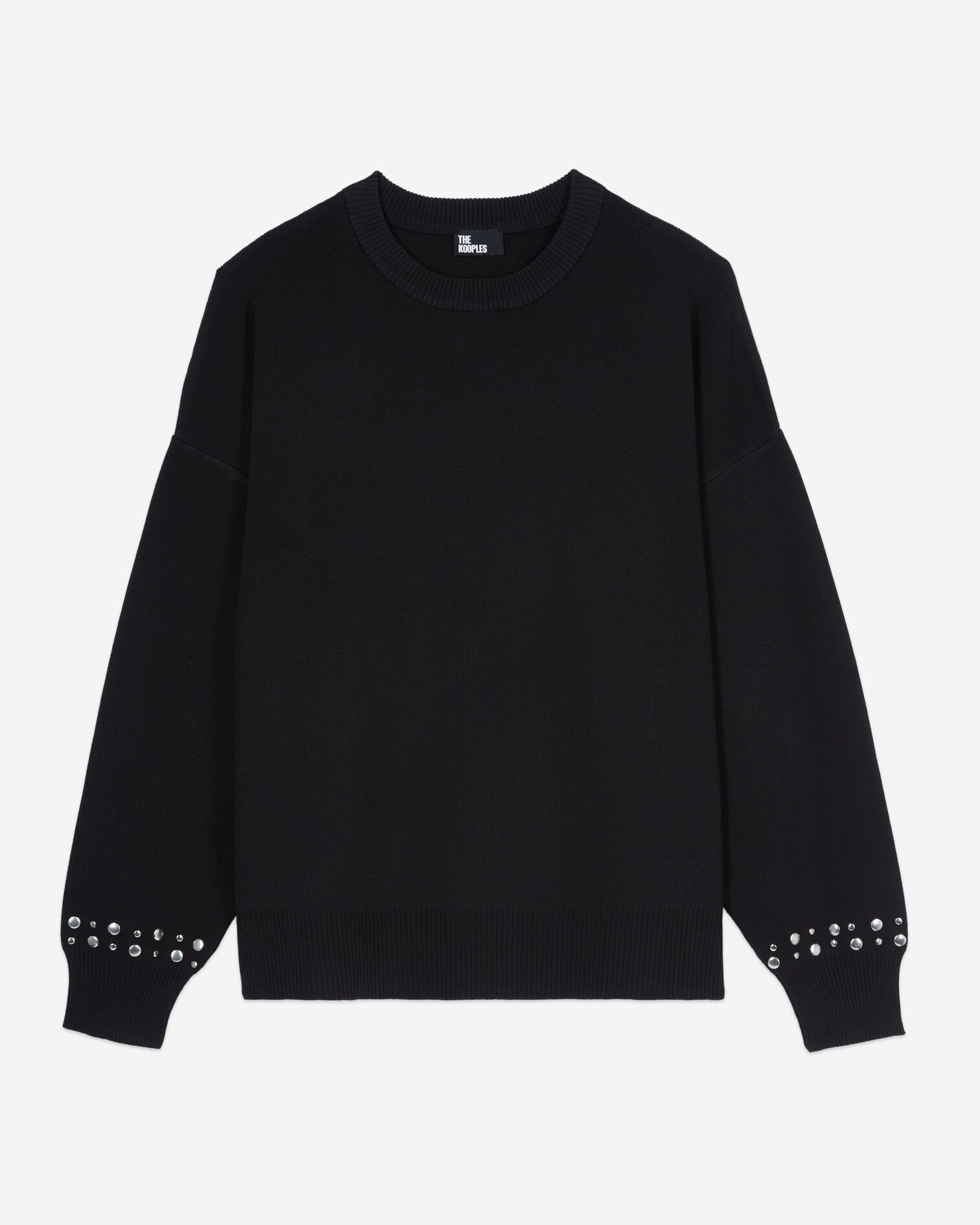 Sweatshirt avec studs noir, BLACK, hi-res image number null