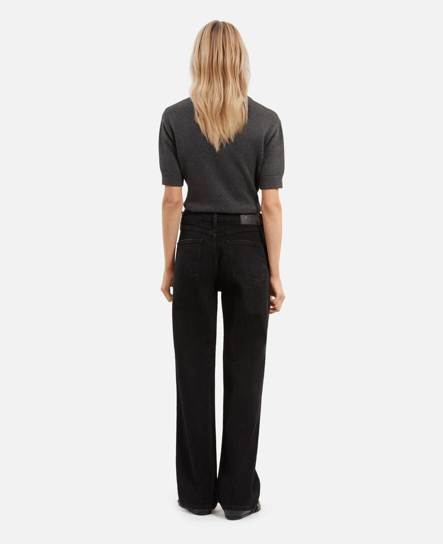 The Kooples WOMEN BLACK WASHED straight black jeans