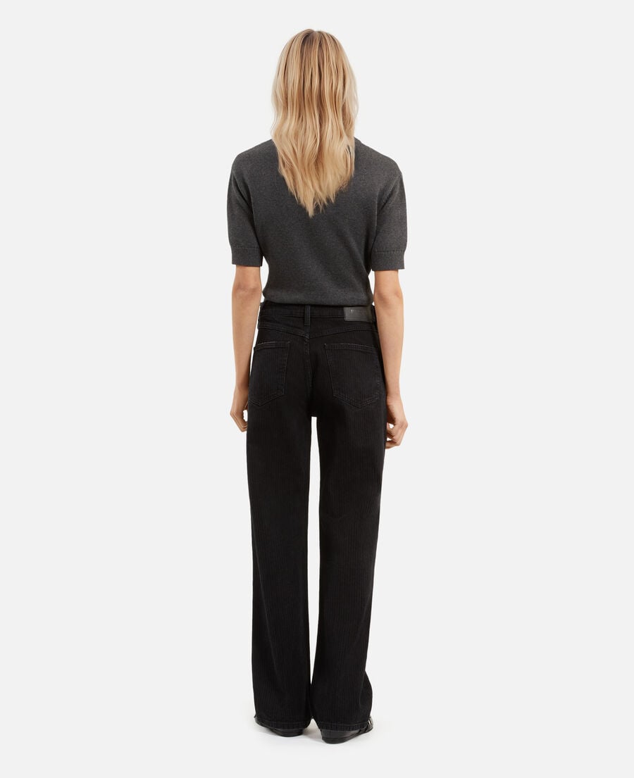 The Kooples WOMEN BLACK WASHED straight black jeans