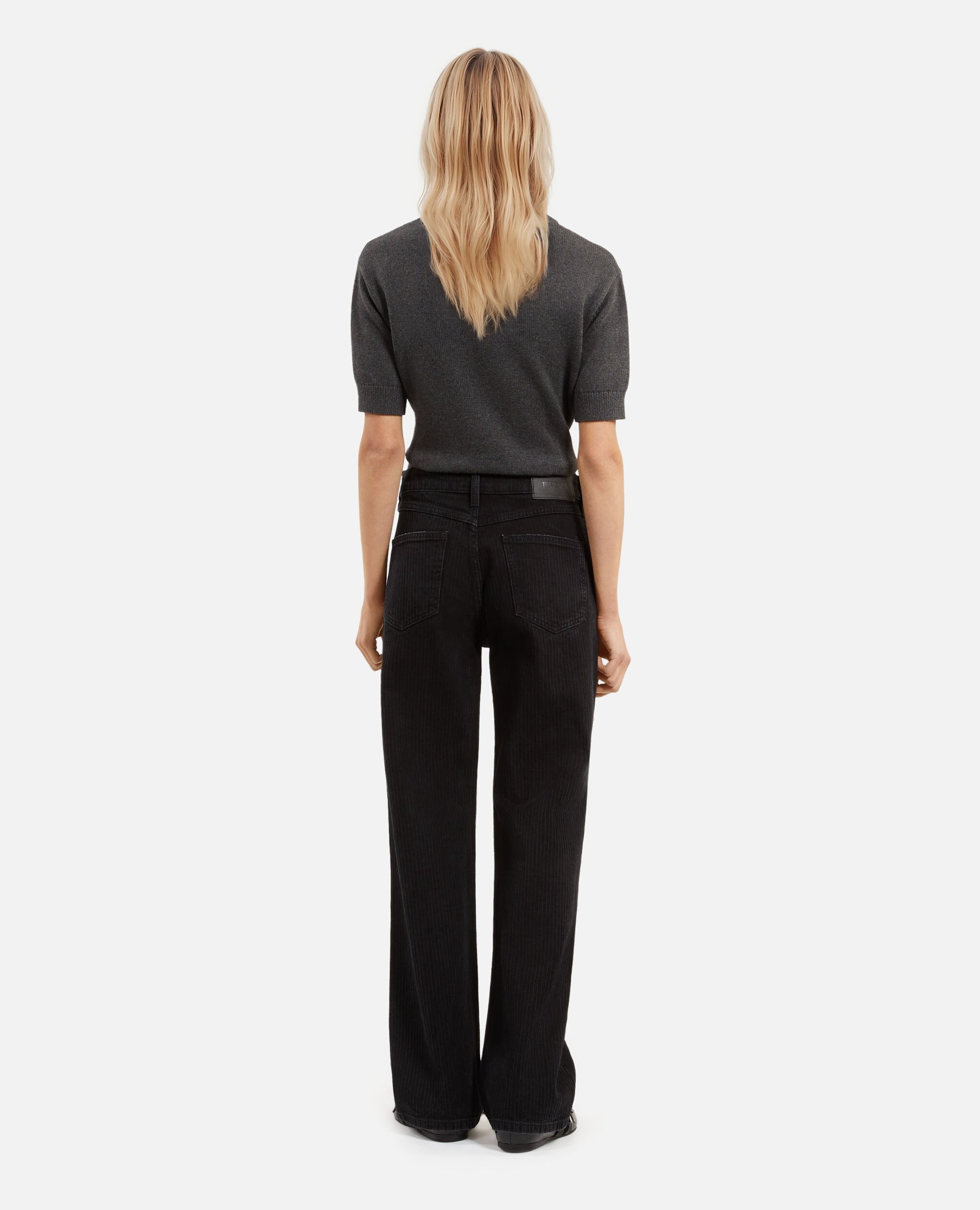 Straight black jeans, BLACK WASHED, hi-res image number null