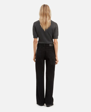 The Kooples WOMEN BLACK WASHED straight black jeans