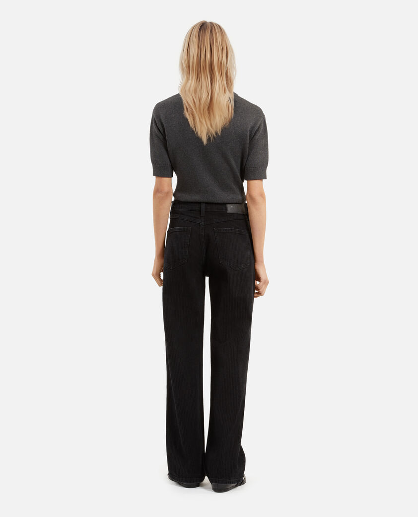 The Kooples FEMME BLACK WASHED jean droit noir
