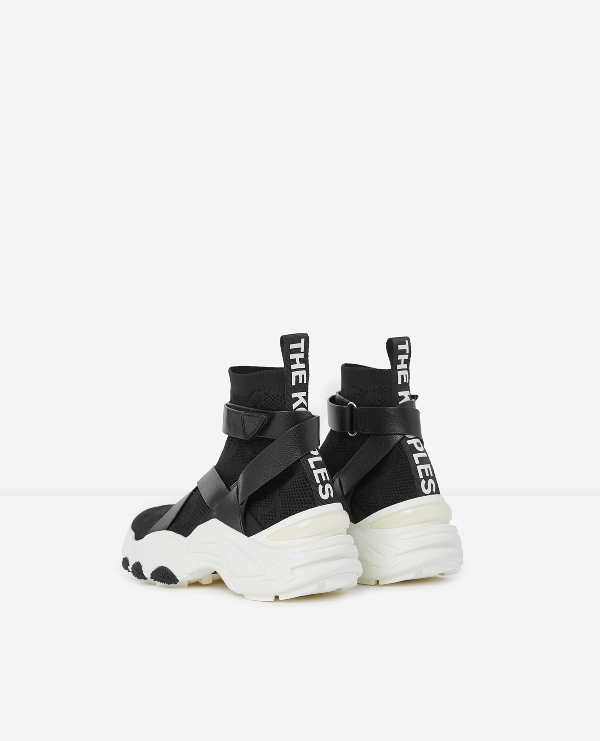 Slick chunky black high-top trainers, BLACK, hi-res image number null