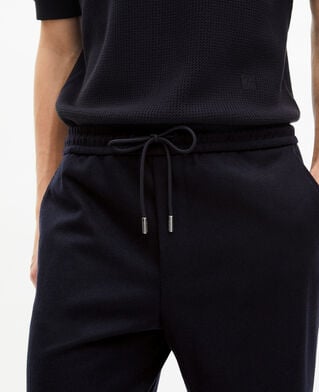 The Kooples HOMME NAVY pantalon large en laine marine