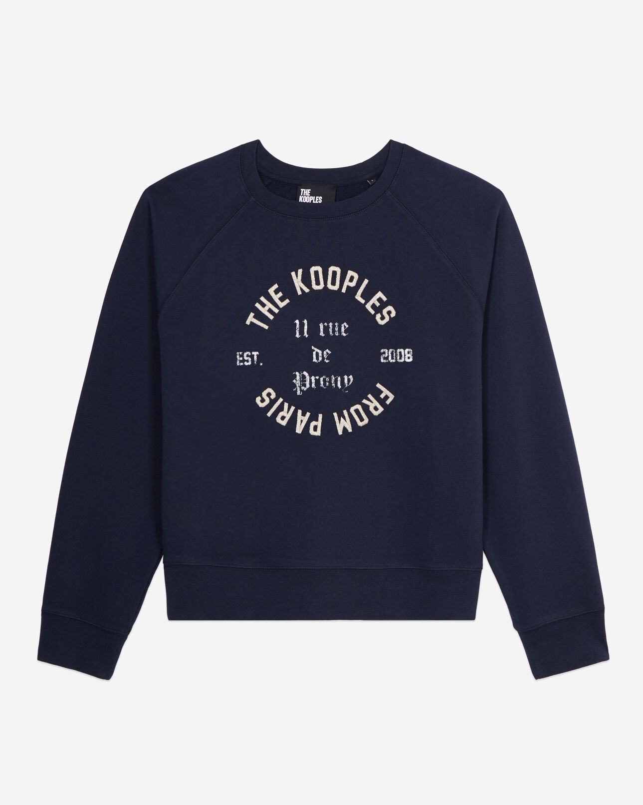 The Kooples FEMME NAVY sweatshirt bleu marine avec sérigraphie 11 rue de prony